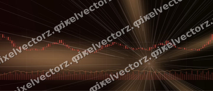 Glowing neon chart background in red and orange