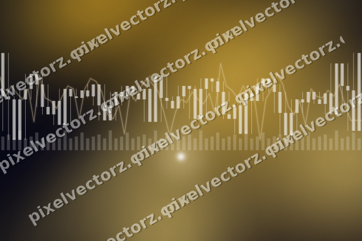 Glowing neon chart background in amber and blue