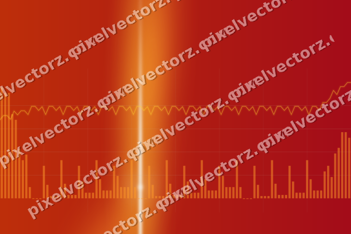 Glowing neon chart background in orange and amber