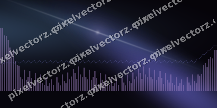 Glowing neon chart background in purple and blue