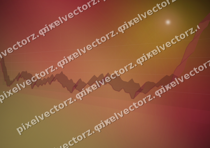 Glowing neon chart background in pink and red