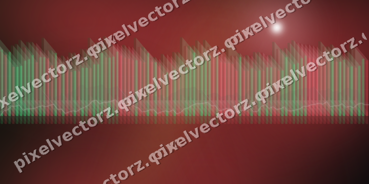 Glowing neon chart background in red and orange