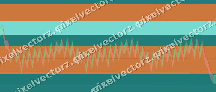 Glowing neon chart background in orange and teal