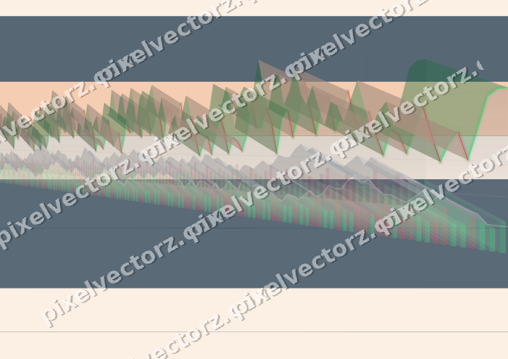 Glowing neon chart background in blue and orange