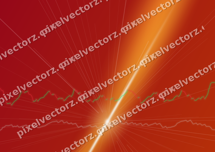 Glowing neon chart background in orange and amber