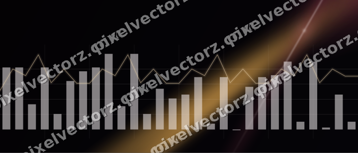 Glowing neon chart background in pink and amber