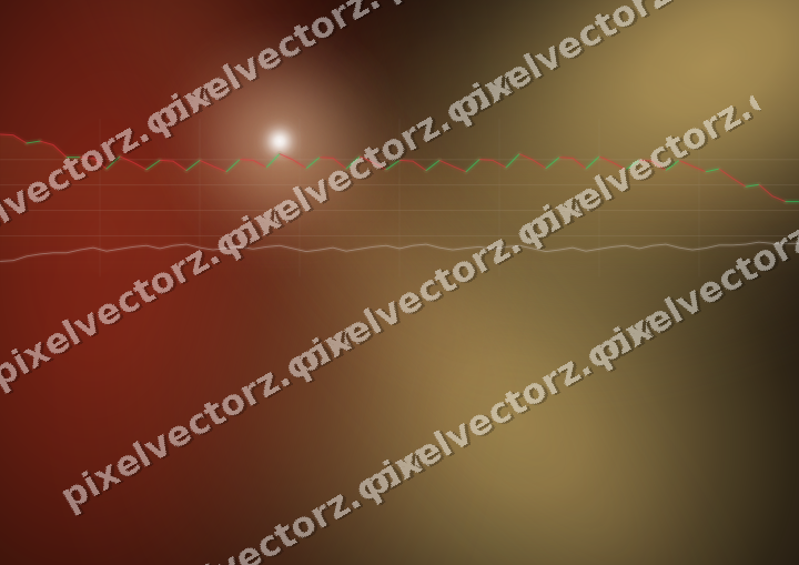 Glowing neon chart background in orange and amber