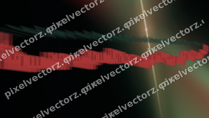 Glowing neon chart background in red and green