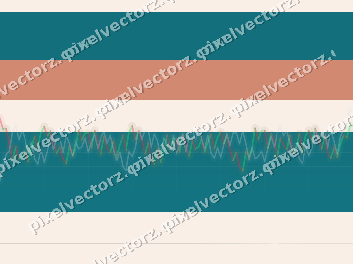 Glowing neon chart background in teal and orange