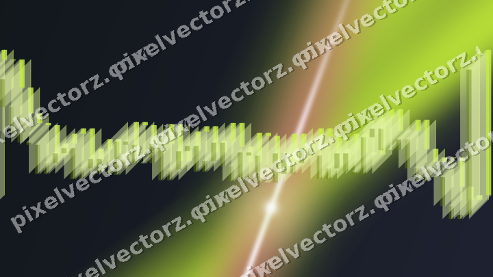 Glowing neon chart background in lime and amber