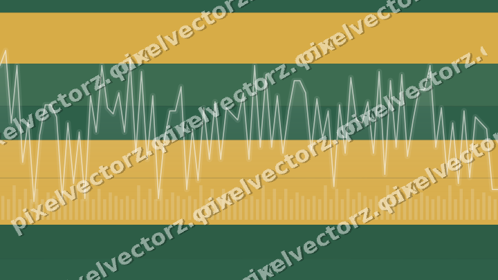 Glowing neon chart background in amber and dark green