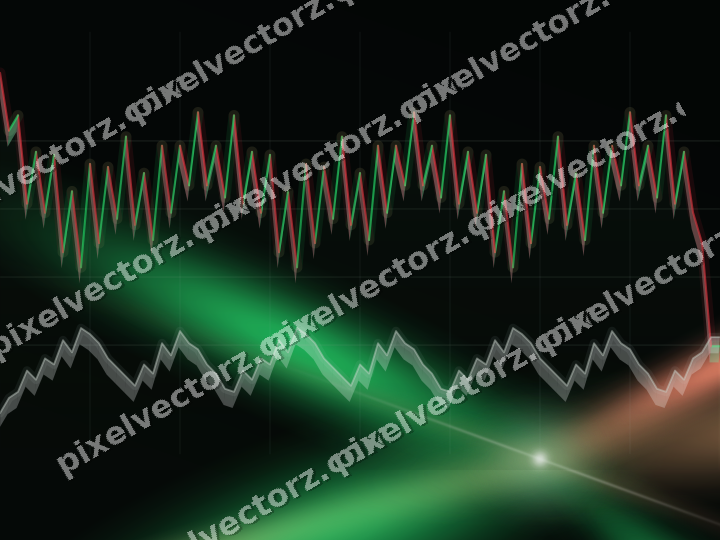 Glowing neon chart background in green and red