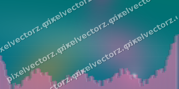 Glowing neon chart background in pink and orange