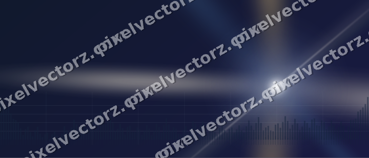 Glowing neon chart background in dark blue and amber