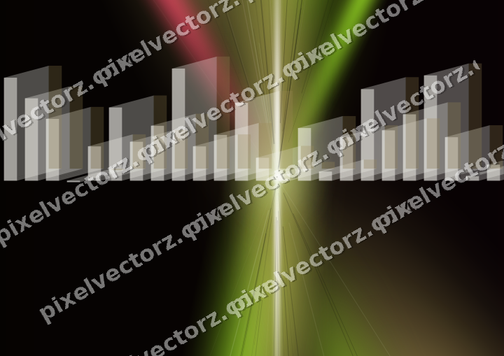 Glowing neon chart background in lime and pink