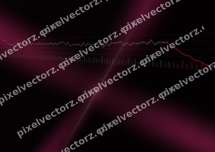 Glowing neon chart background in pink and green