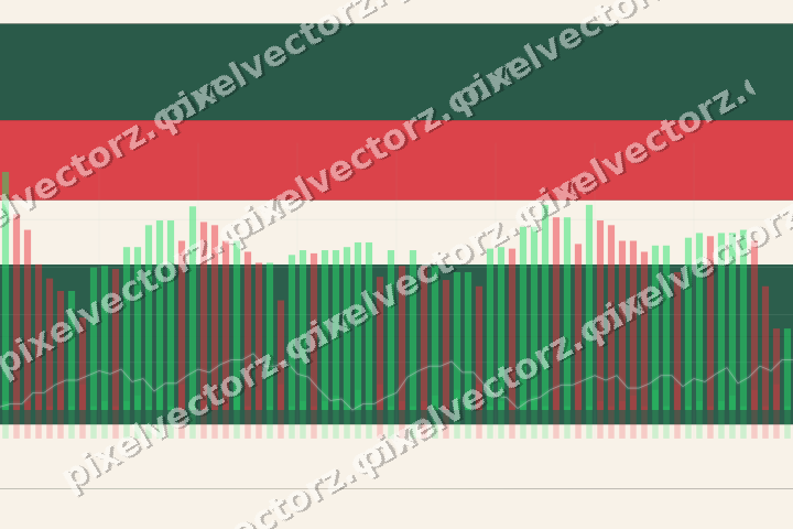 Glowing neon chart background in green and red