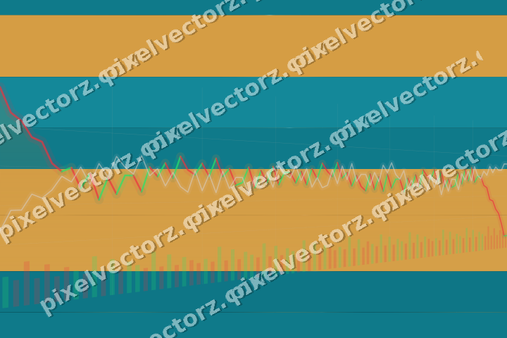 Glowing neon chart background in amber and teal