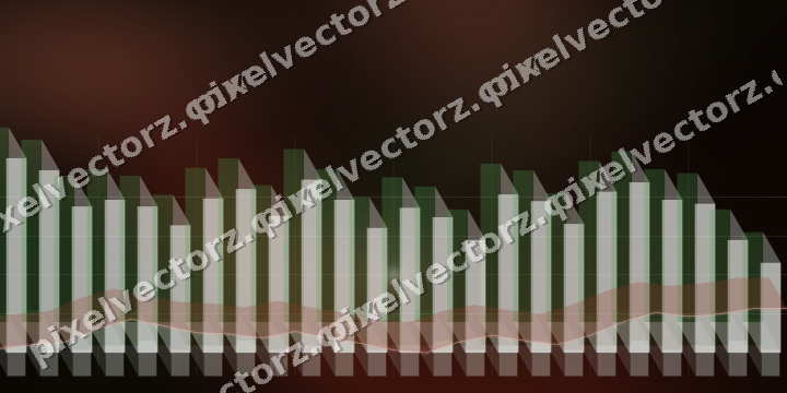 Glowing neon chart background in red and orange