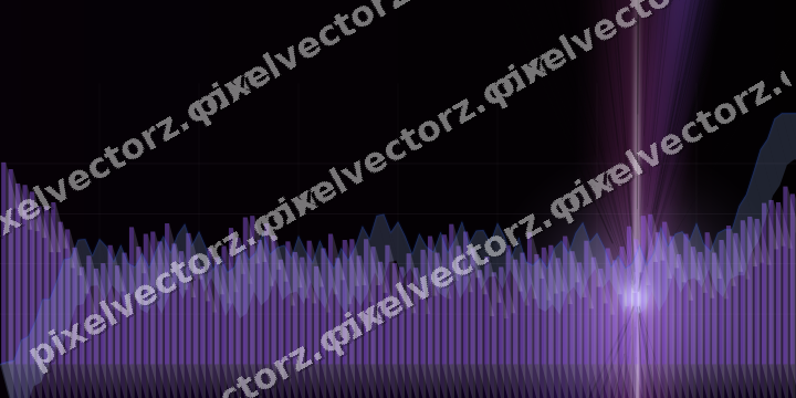 Glowing neon chart background in purple and blue
