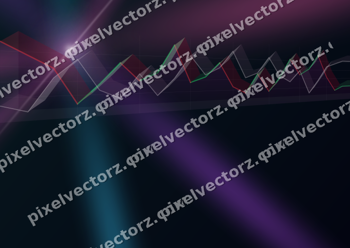 Glowing neon chart background in magenta and purple