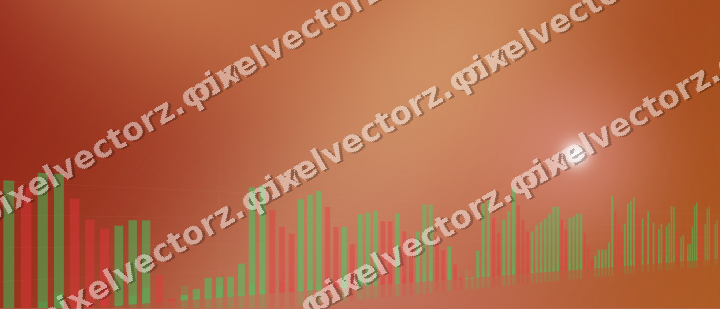 Glowing neon chart background in red and orange