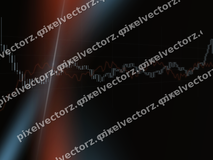 Glowing neon chart background in cyan and red
