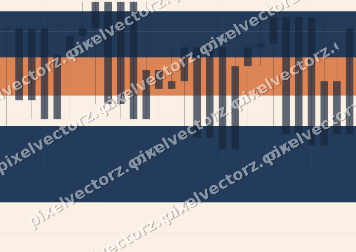 Glowing neon chart background in dark blue and orange