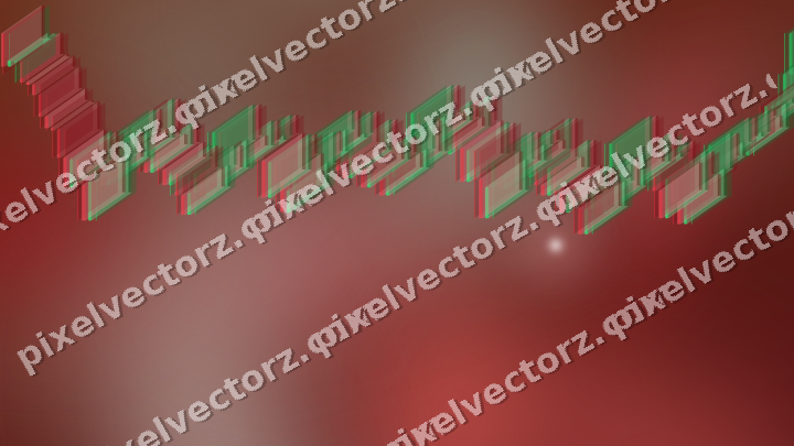 Glowing neon chart background in red and pale lime