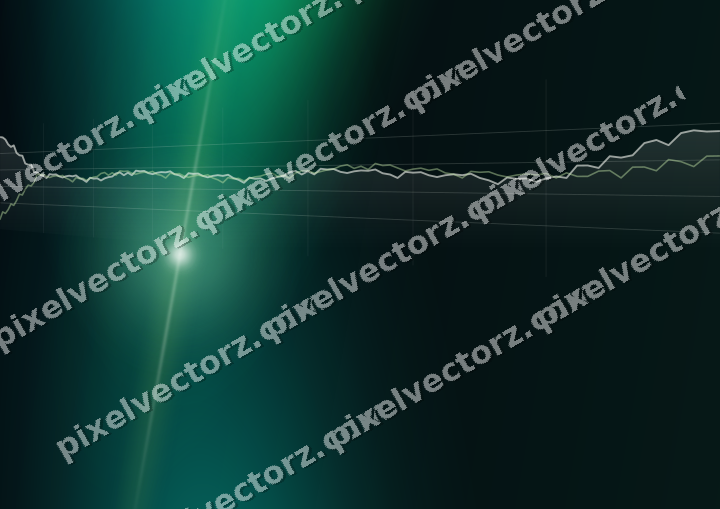 Glowing neon chart background in green and lime