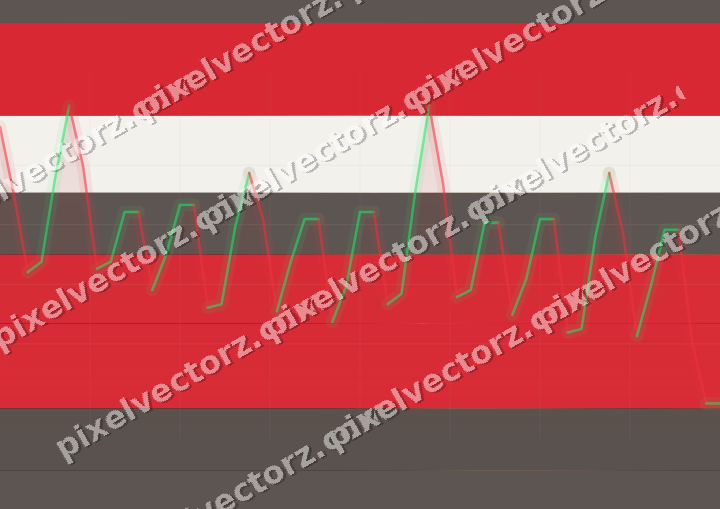 Glowing neon chart background in red and amber