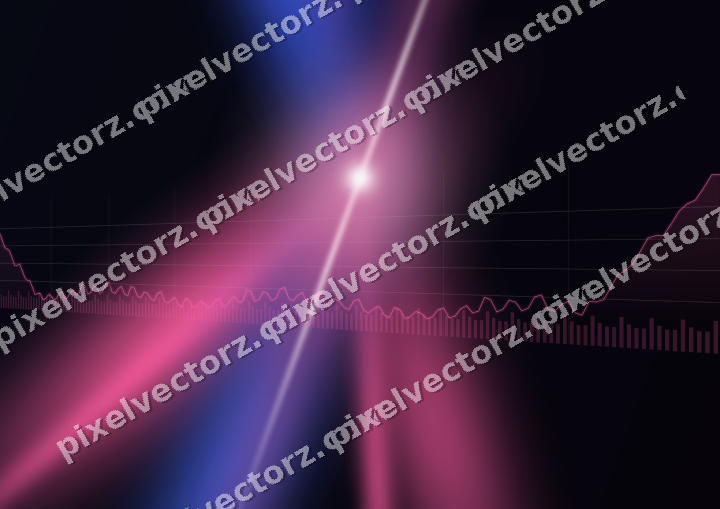 Glowing neon chart background in pink and blue