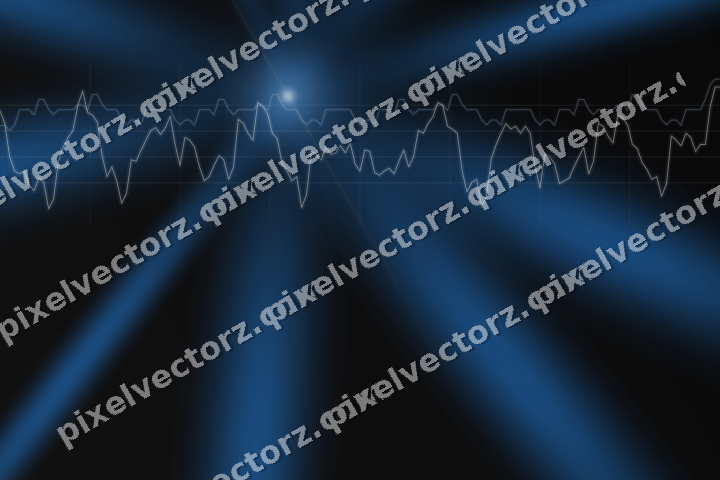 Glowing neon chart background in blue and amber
