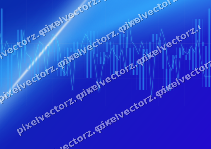 Glowing neon chart background in cyan and blue