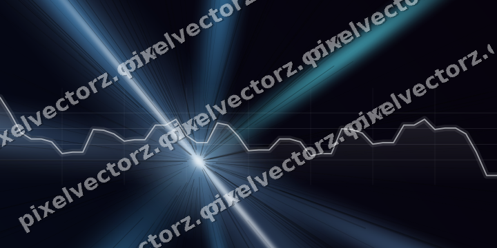 Glowing neon chart background in cyan and blue