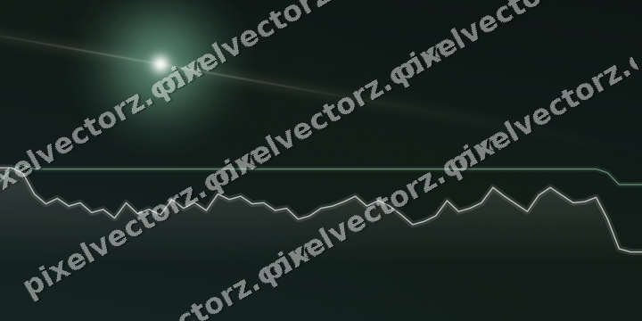 Glowing neon chart background in dark green and amber