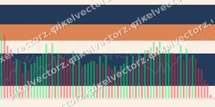 Glowing neon chart background in blue and orange