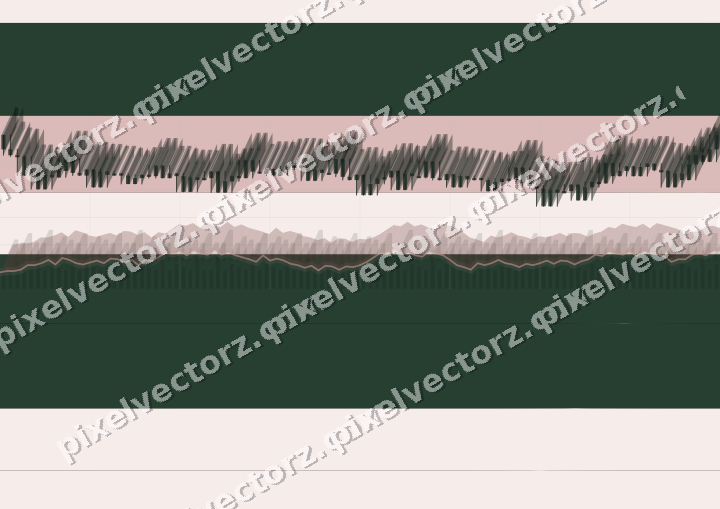 Glowing neon chart background in green and red