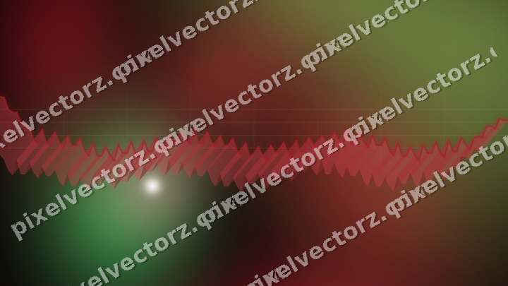 Glowing neon chart background in red and green