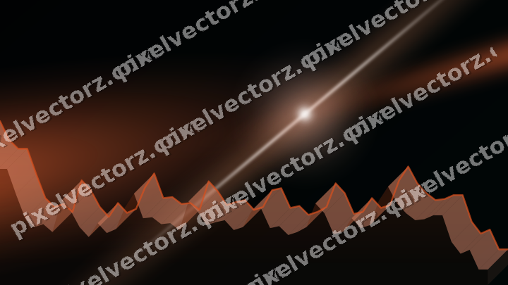 Glowing neon chart background in orange and teal
