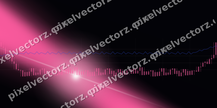 Glowing neon chart background in pink and blue
