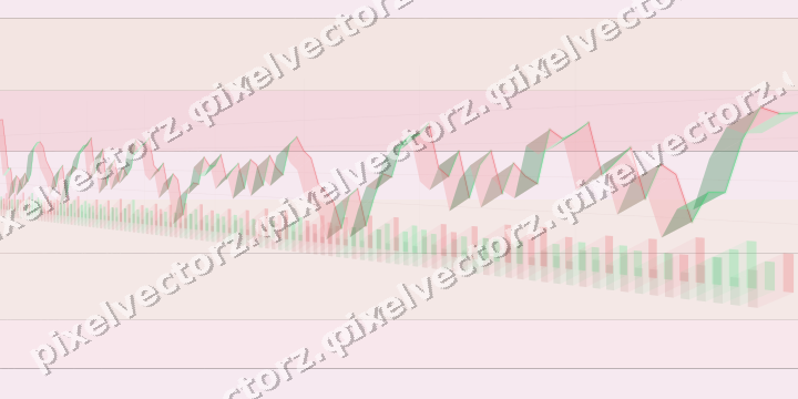 Glowing neon chart background in pink and red