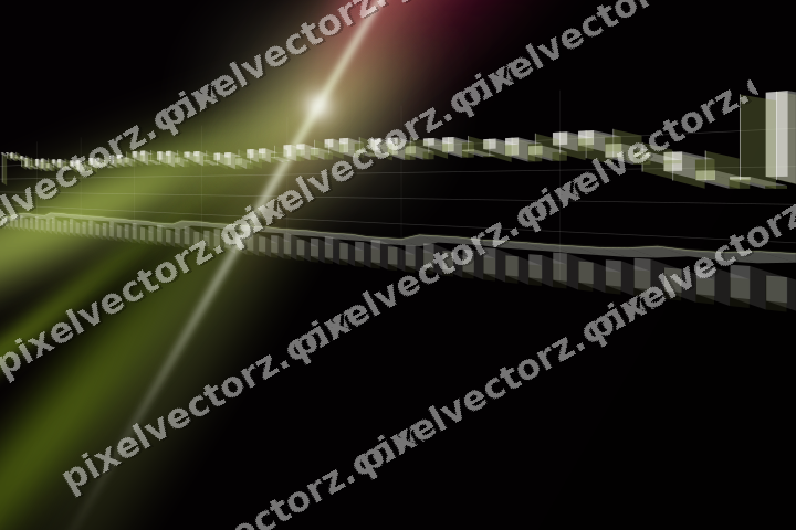 Glowing neon chart background in lime and pink