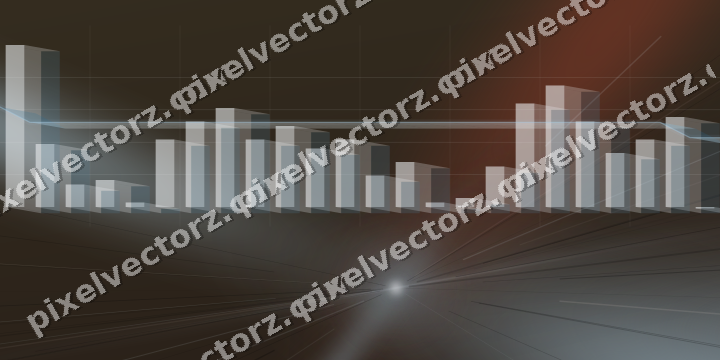 Glowing neon chart background in cyan and red