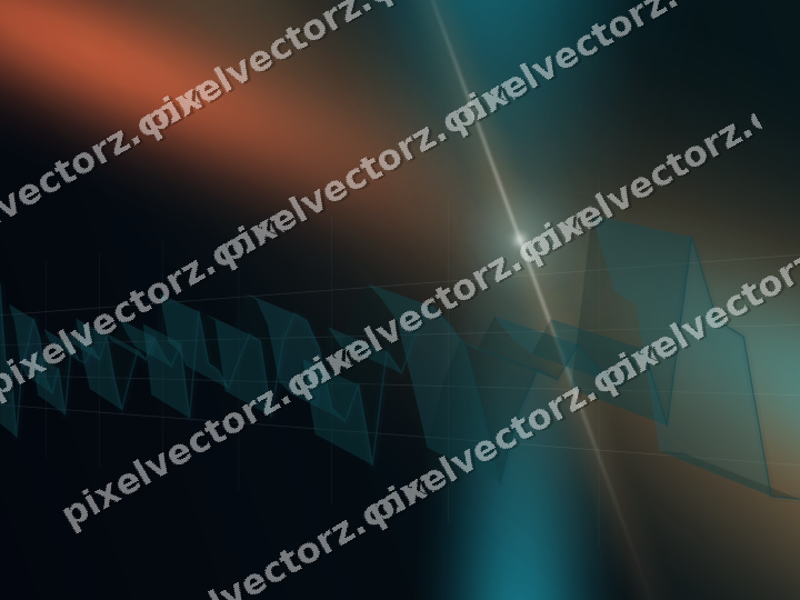 Glowing neon chart background in teal and orange