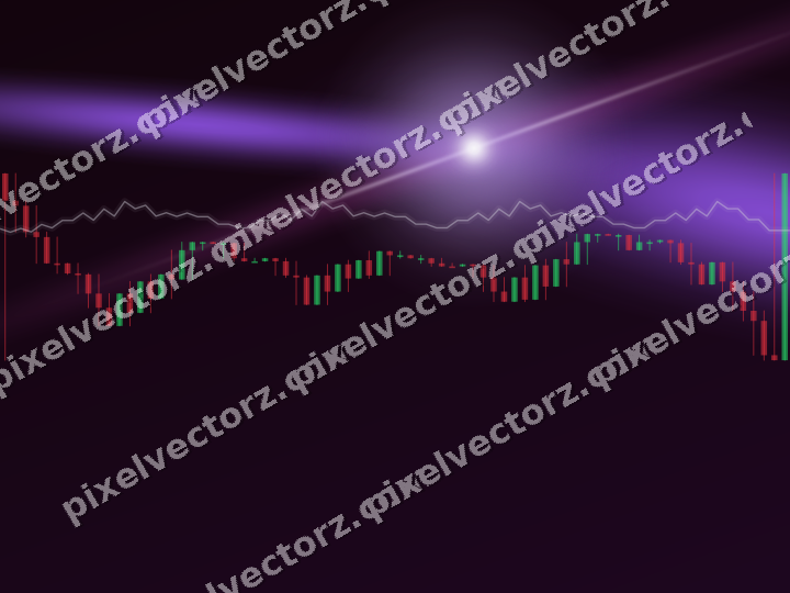 Glowing neon chart background in purple and blue