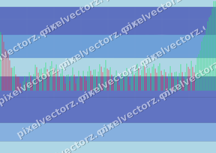 Glowing neon chart background in blue and cyan