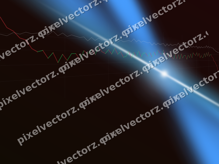 Glowing neon chart background in blue and red