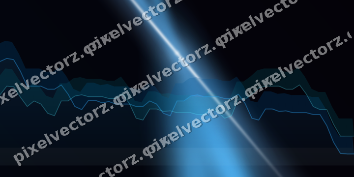 Glowing neon chart background in cyan and blue