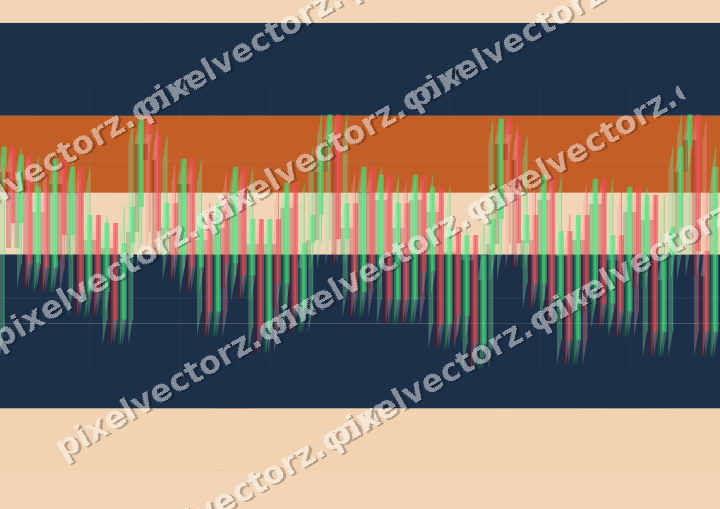 Soft pastel chart background in dark blue and orange